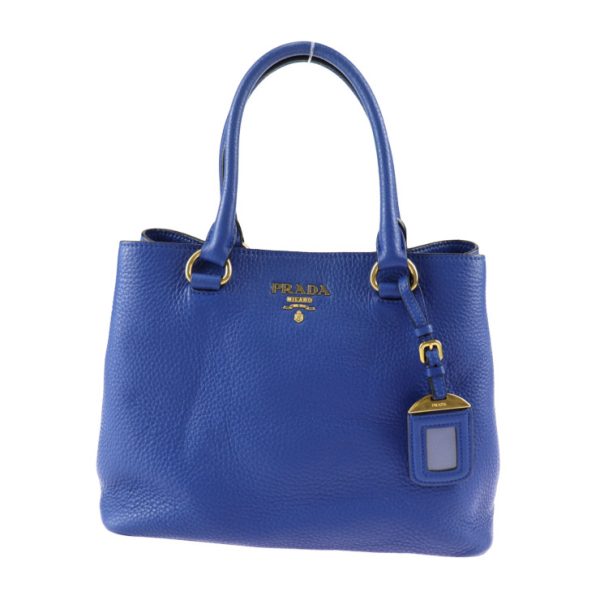 2411013007029 2 Prada Calf Leather Shoulder Bag Blue