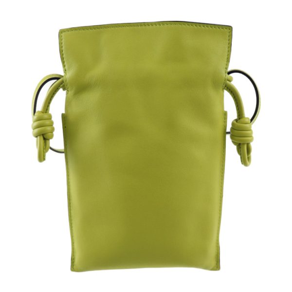 2411013010014 3 Loewe Flamenco Pocket Shoulder Bag Nappa Leather Lime Yellow