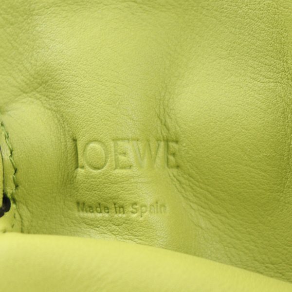 2411013010014 8 Loewe Flamenco Pocket Shoulder Bag Nappa Leather Lime Yellow