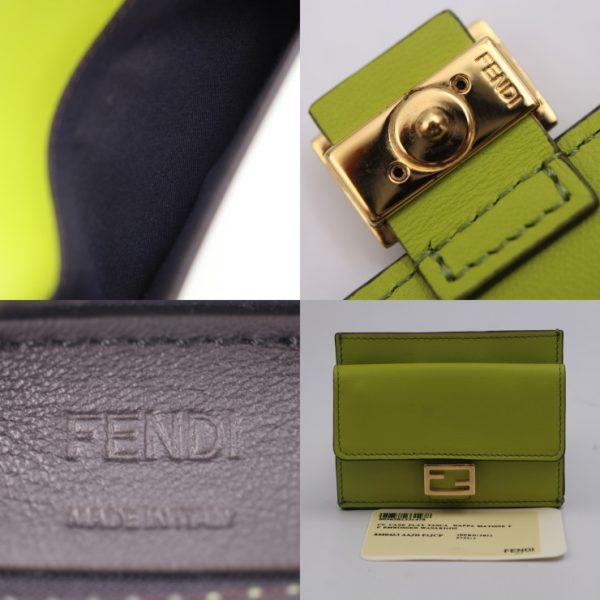 2411053008054 9 Fendi Baguette Card Holder Nappa Leather Green