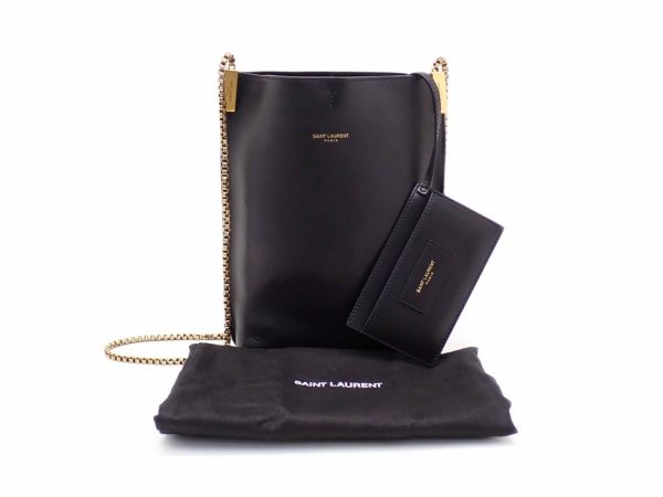 24120tjno3 14 Saint Laurent Paris Hobo Leather Small Shoulder Bag Black