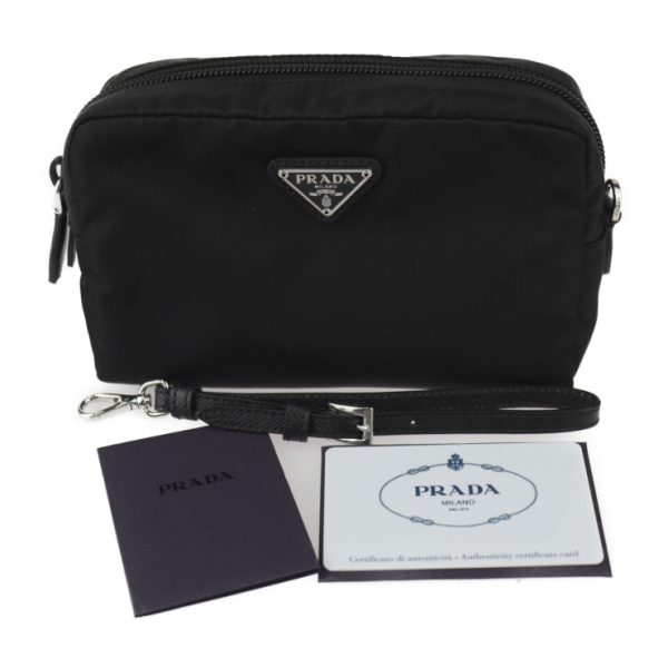 2413053007062 9 Prada Wristlet Pouch Nylon Black