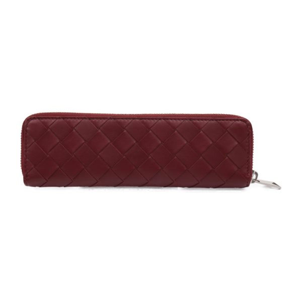 2416053007082 3 Bottega Veneta Intrecciato Calf Leather Pencil Case Burgundy