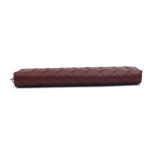 2416053007082 4 Bottega Veneta Intrecciato Calf Leather Pencil Case Burgundy