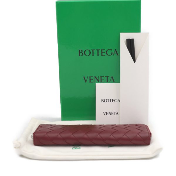 2416053007082 9 Bottega Veneta Intrecciato Calf Leather Pencil Case Burgundy