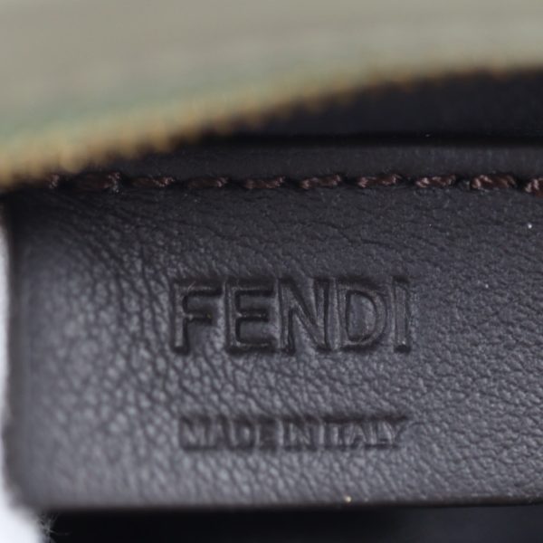 2418013007057 8 Fendi Phone Pouch Orlock Shoulder Bag Calf Leather Gray Green