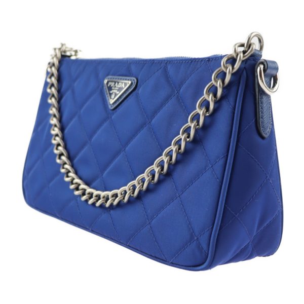 2418013007063 3 Prada Nylon Leather Shoulder Bag Blue