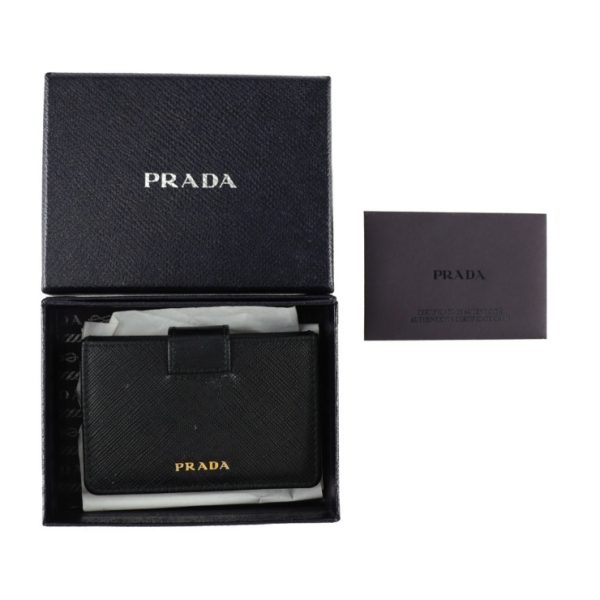 2422033001146 10 Prada Leather Card Case Black