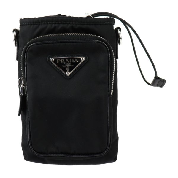 2424013007120 2 Prada Re Nylon Smartphone Case Black Drawstring Bag