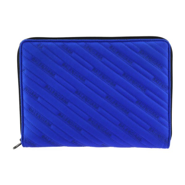 2424013010109 1 Balenciaga Tablet Nylon Clutch Bag Pouch Canvas Blue Black