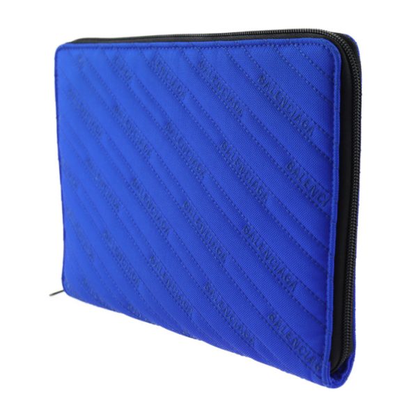 2424013010109 2 Balenciaga Tablet Nylon Clutch Bag Pouch Canvas Blue Black