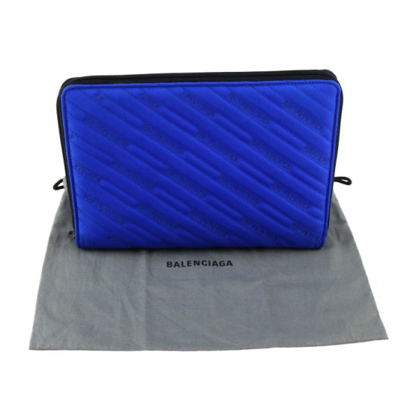 2424013010109 8 Balenciaga Tablet Nylon Clutch Bag Pouch Canvas Blue Black