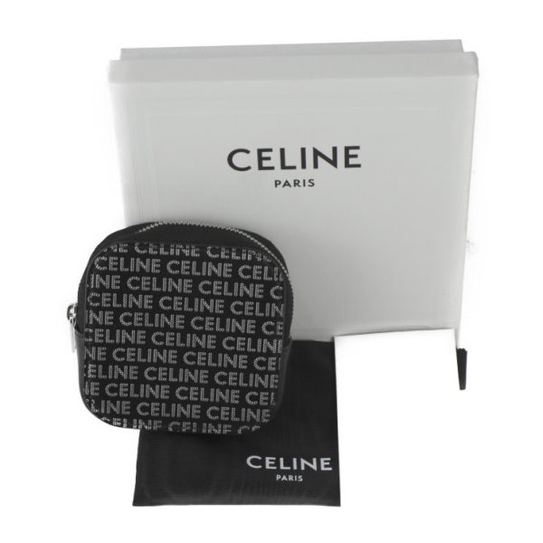 2425043007117 10 Celine Coin Purse Leather Black Silver