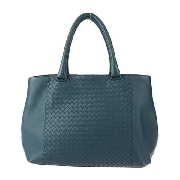 2427063010142 1 Bottega Veneta Intrecciato Lamb Leather Tote Bag Blue