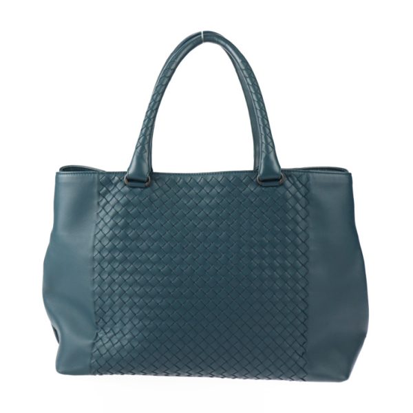 2427063010142 3 Bottega Veneta Intrecciato Lamb Leather Tote Bag Blue