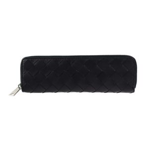 2430053007161 1 Bottega Veneta Intrecciato Calf Leather Pencil Case Black