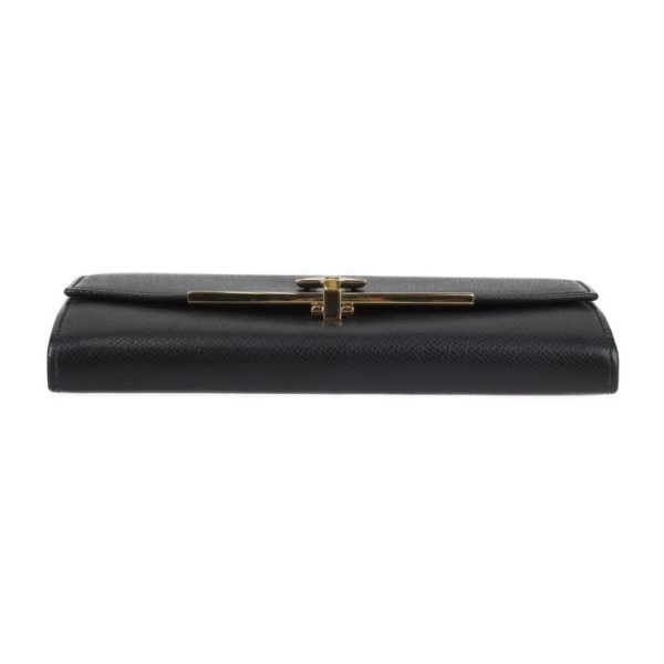 2431031001030 4 Salvatore Ferragamo Gancini Leather Flap Wallet Black