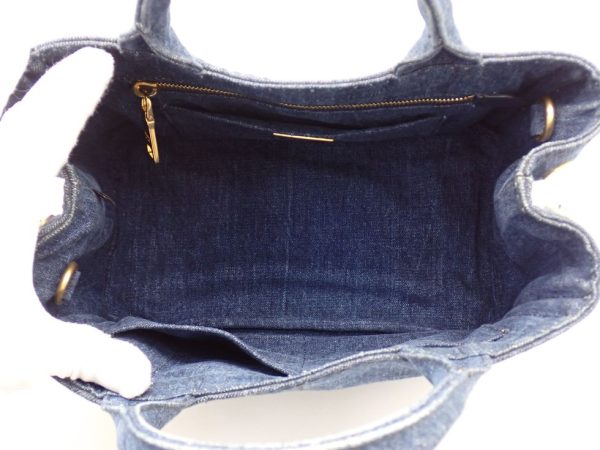 24320tjno14 09 Prada Denim AVIO Canapa Mini 2 Way Tote Bag Blue