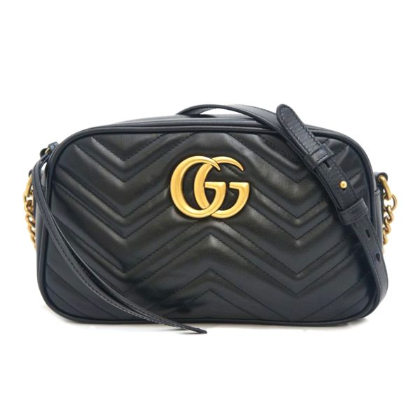 24454 1 Gucci GG Marmont Mini Shoulder Bag Black