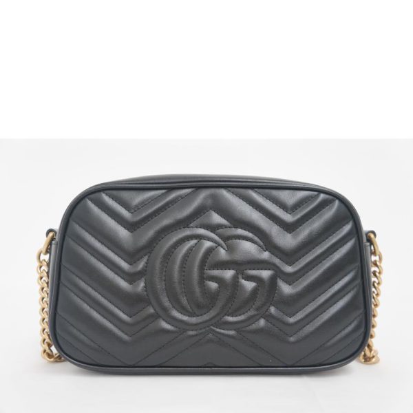 24454 2 Gucci GG Marmont Mini Shoulder Bag Black