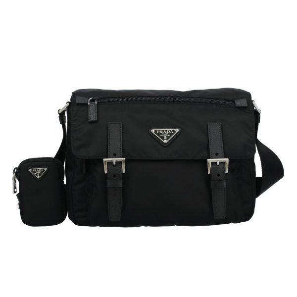 2500000007040 Prada Nylon Shoulder Bag Black