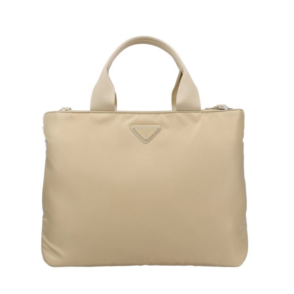 2500000023507 Prada Vela Nylon Tote Bag Beige