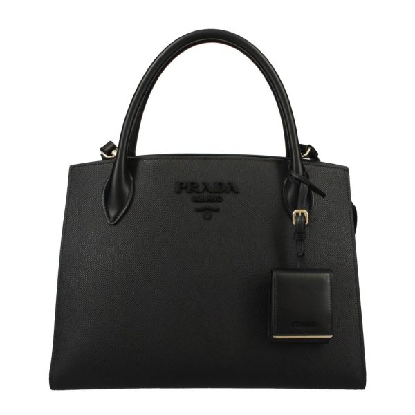 2500000050695 PRADA Handbag Leather Black