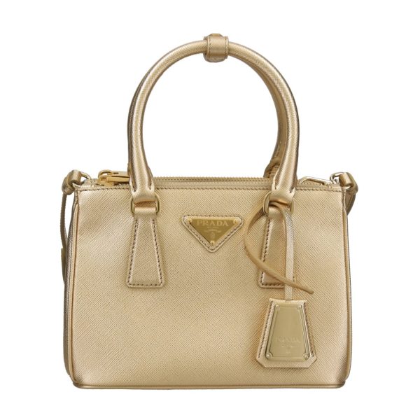 2500000102257 PRADA Handbag Leather Platinum