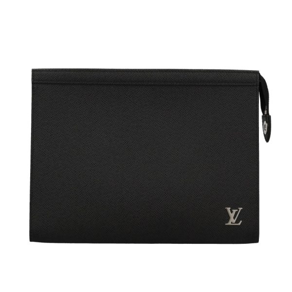 2500000111419 Louis Vuitton Clutch Bag Taiga Pochette Voyage Noir