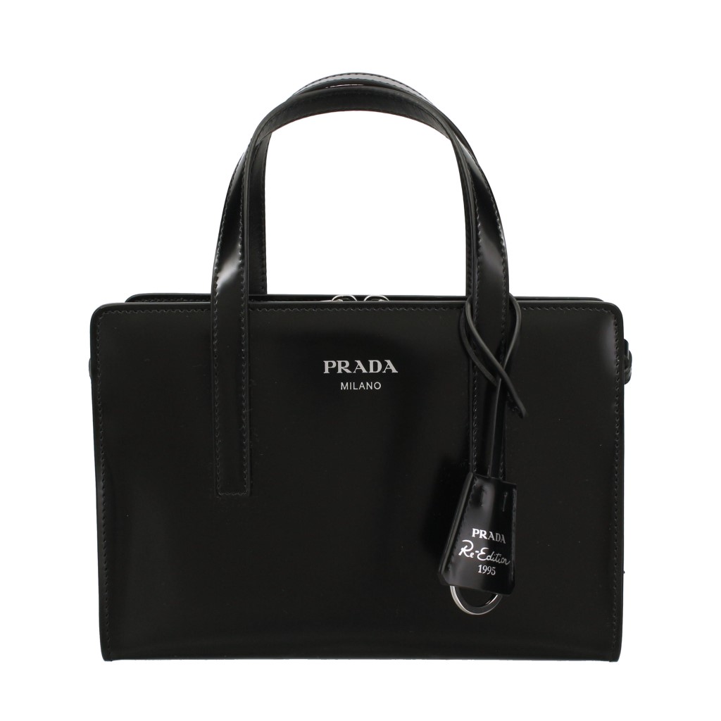 PRADA Handbag SPAZZOLATO Leather Nero