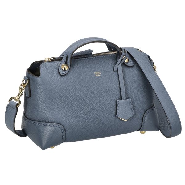 2500000155727 FENDI Shoulder Bag Visible Leather Blue