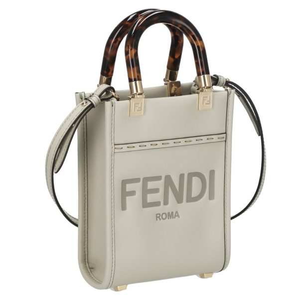 2500000155734 FENDI Shoulder Bag Sunshine Raffia White