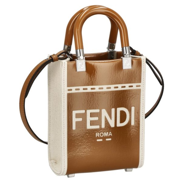 2500000155765 FENDI Shoulder Bag Sunshine Leather Brown