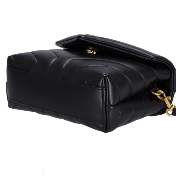 25033 3 Ysl Yves Saint Laurent Lambskin Mini Shoulder Bag Black