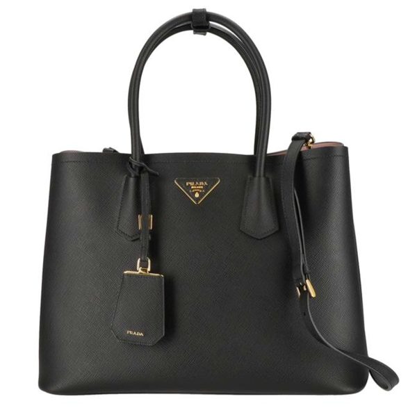 25079 1 Prada Leather Tote Bag Black