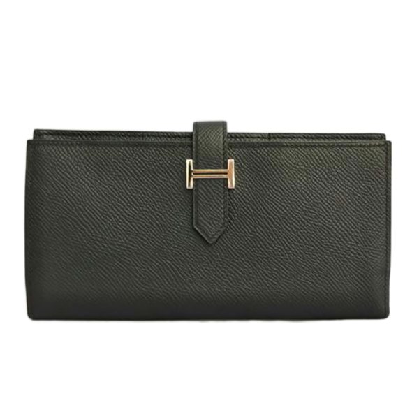 25772 1 Herms Bearn Soufflet Wallet Black