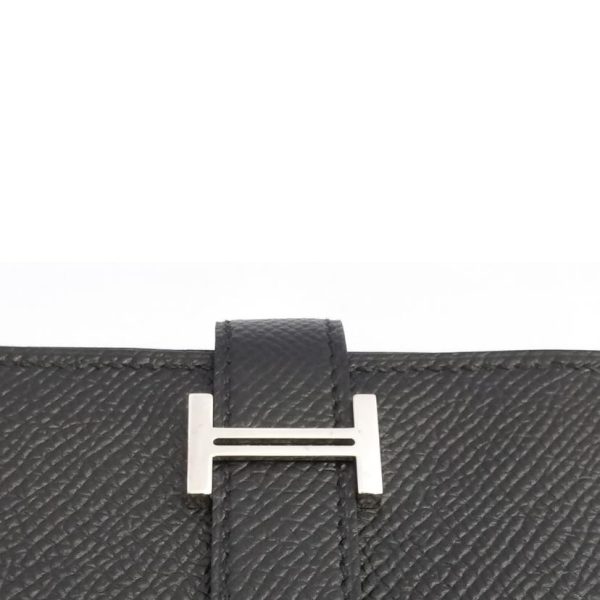 25772 8 Herms Bearn Soufflet Wallet Black