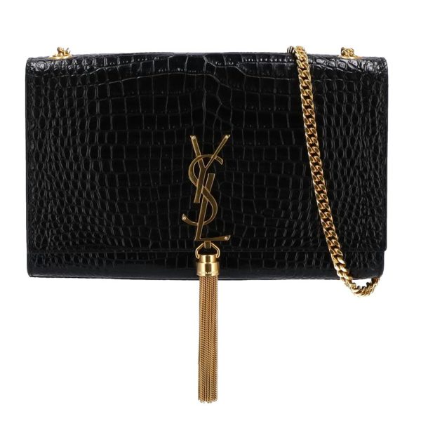 25778 1 Saint Laurent Cassandra Chain Shoulder Bag Black