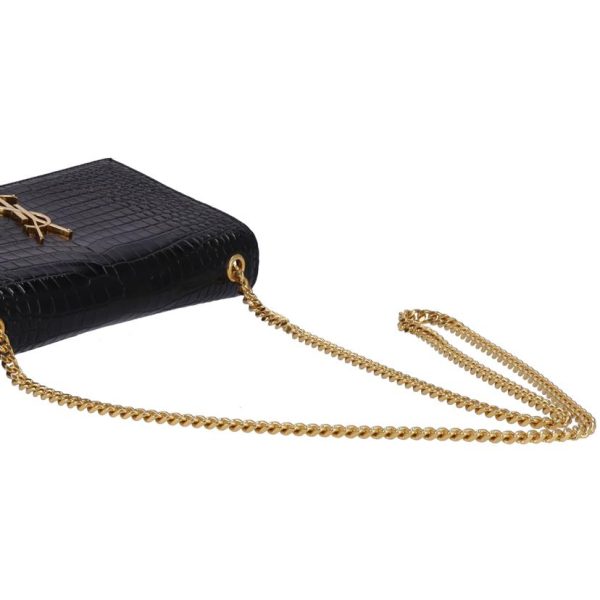 25778 5 Saint Laurent Cassandra Chain Shoulder Bag Black