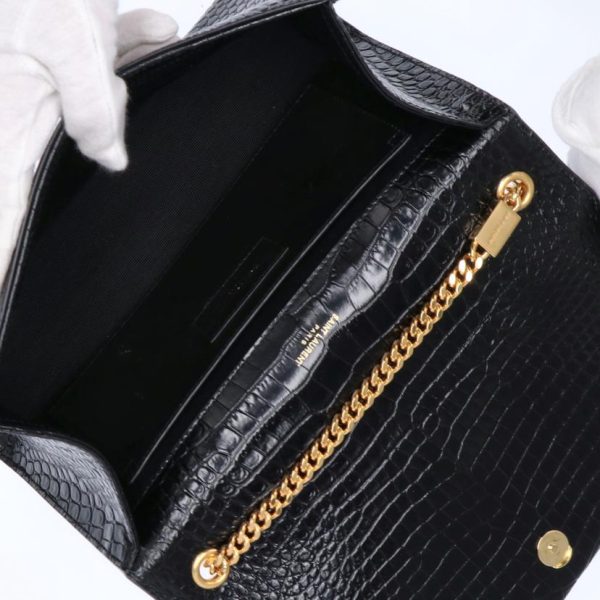 25778 6 Saint Laurent Cassandra Chain Shoulder Bag Black