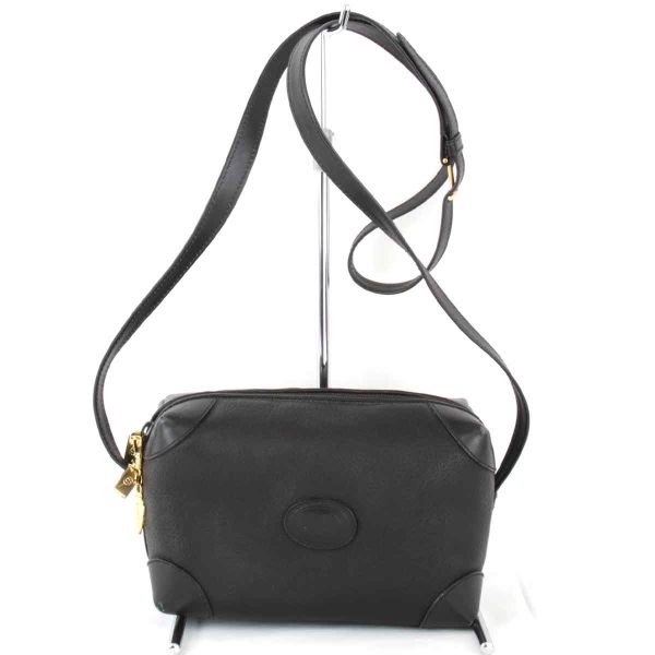 2585240107744t 1 Gucci Interlocking Shoulder Bag Leather Black