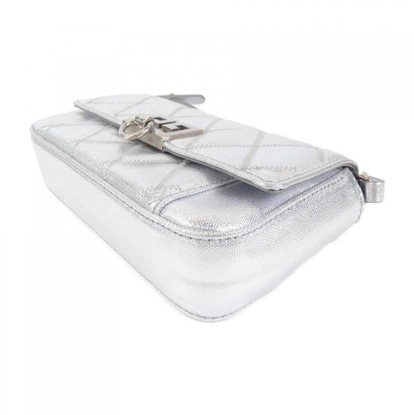 2600068996642 3 b Givenchy Pocket Mini Pouch Bag Leather Silver