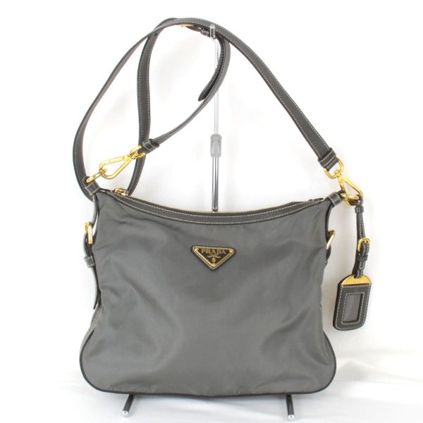 2605230905796t 1 Prada Nylon Shoulder Bag Gray