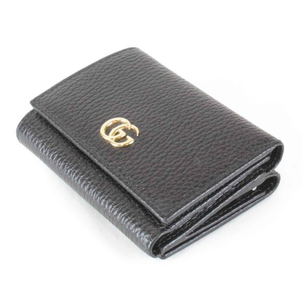 2605240609445t 4 Gucci GG Marmont Leather Tri fold Wallet Black