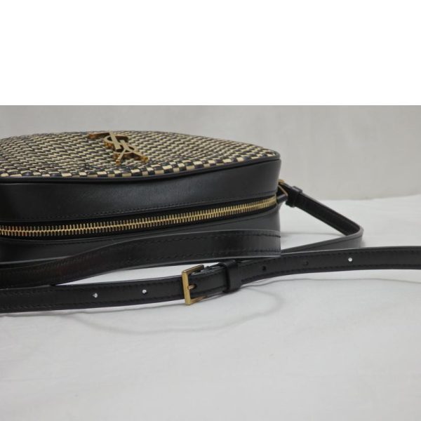 26831 4 Saint Laurent Lulafia Smooth Leather Shoulder Bag Black