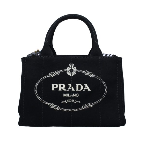 2700001913320 PRADA Tote Bag Canapa Nero Black