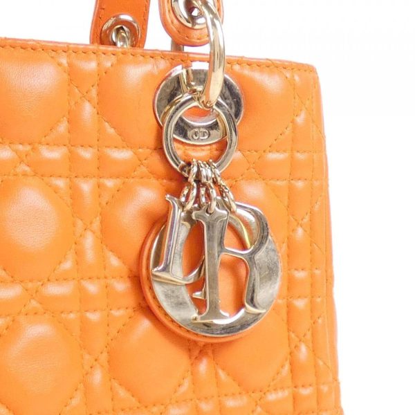 2700038687355 4 b Christian Dior Lady Dior Medium Bag Orange