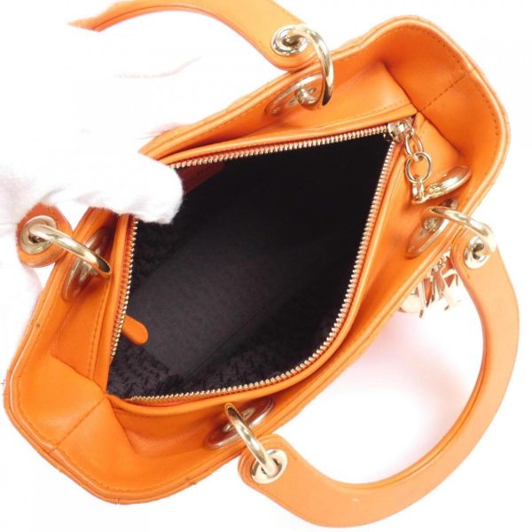 2700038687355 8 b Christian Dior Lady Dior Medium Bag Orange