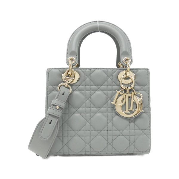 2700038905985 1 b Christian Dior Small Bag Lamb Gray Gold Hardware