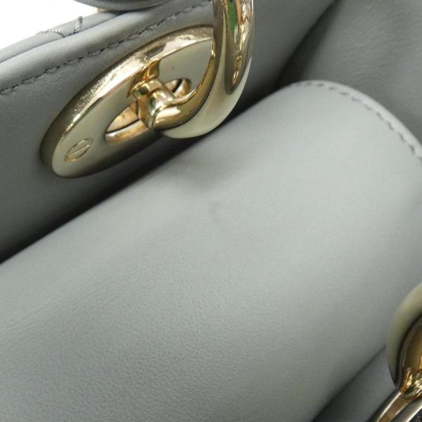 2700038905985 4 b Christian Dior Small Bag Lamb Gray Gold Hardware